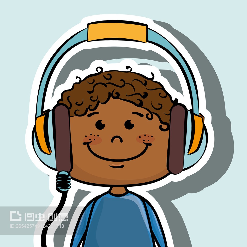 儿童耳机音乐图标kid headphones music icon